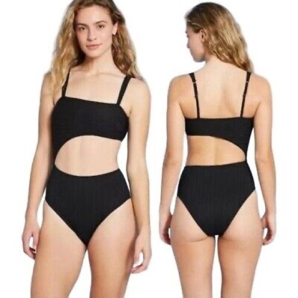 Black Cutout Swimsuit - Picture 1 of 4